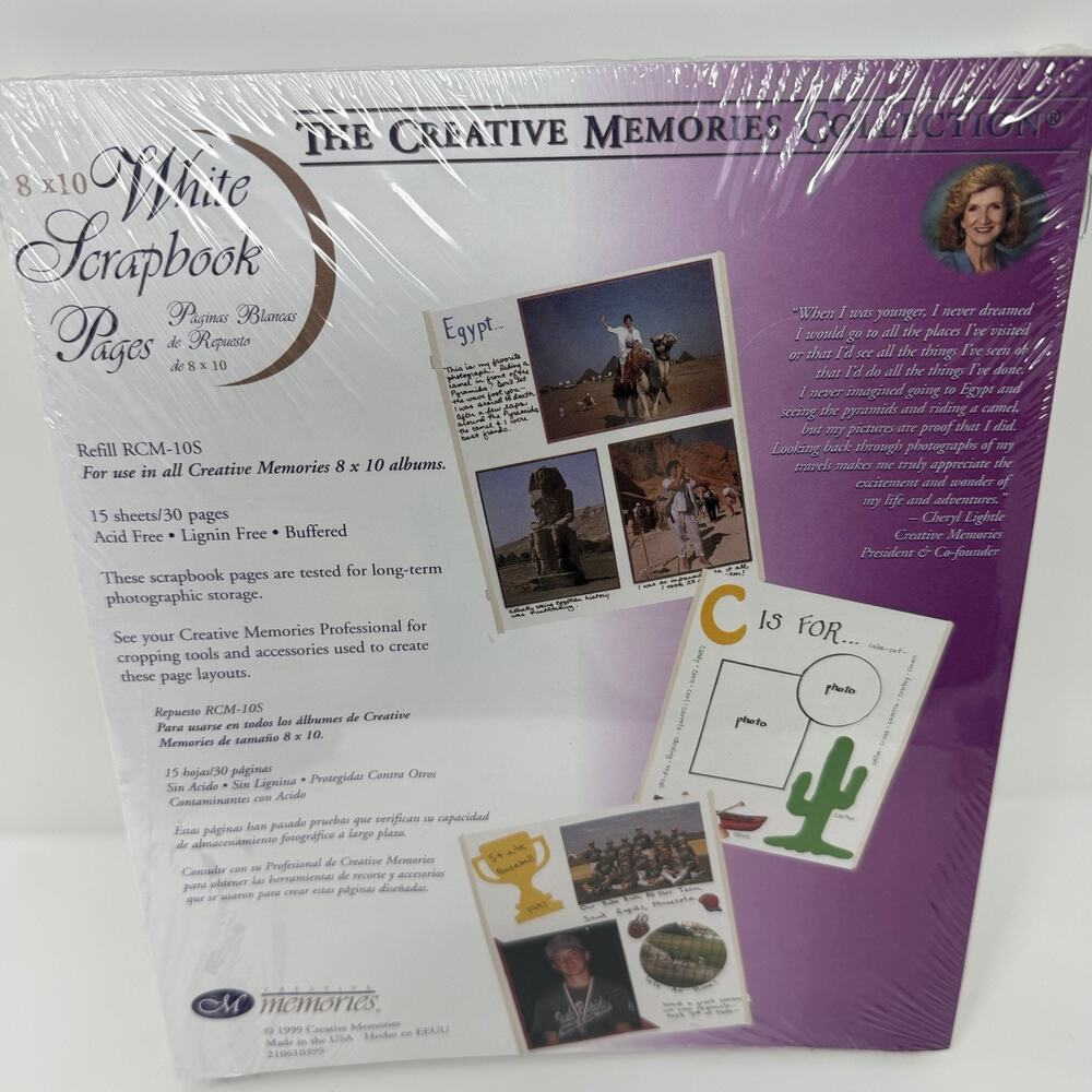 Creative Memories 8" x 10" White Scrapbook Pages 1 Pack of 15 Refill RCM-10S NEW